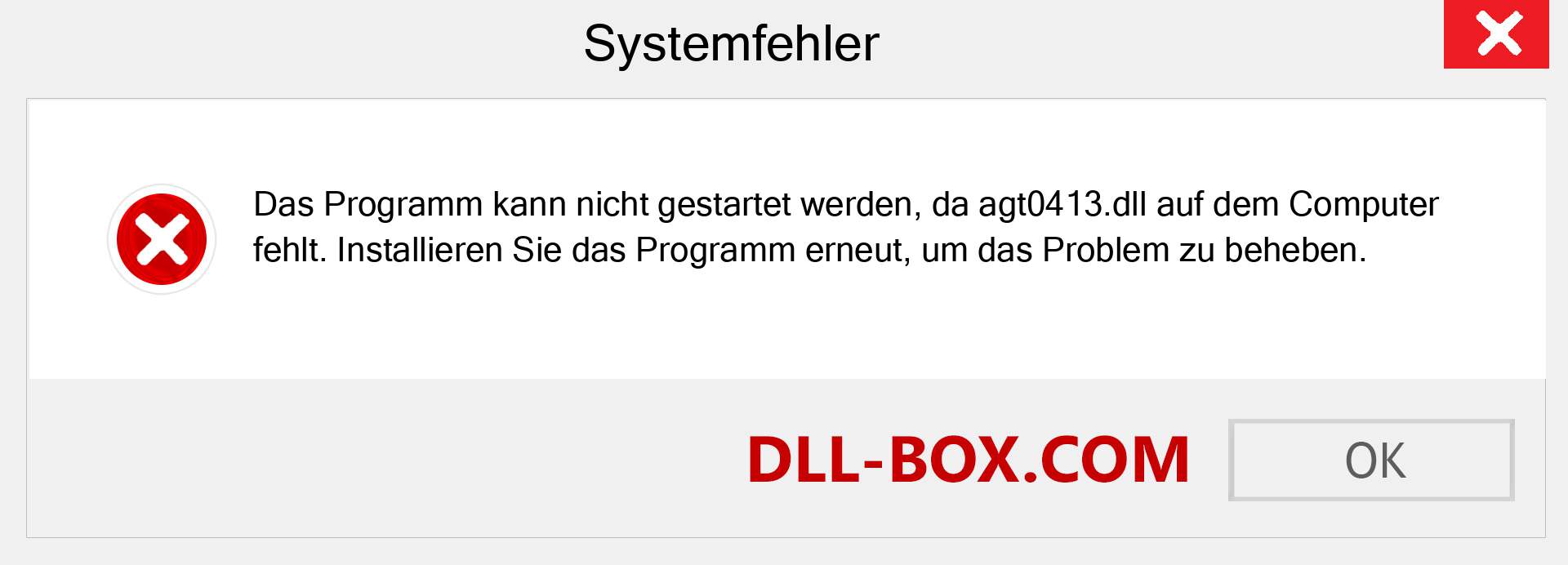 agt0413.dll-Datei fehlt?. Download für Windows 7, 8, 10 - Fix agt0413 dll Missing Error unter Windows, Fotos, Bildern